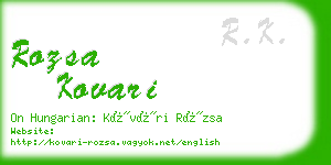 rozsa kovari business card